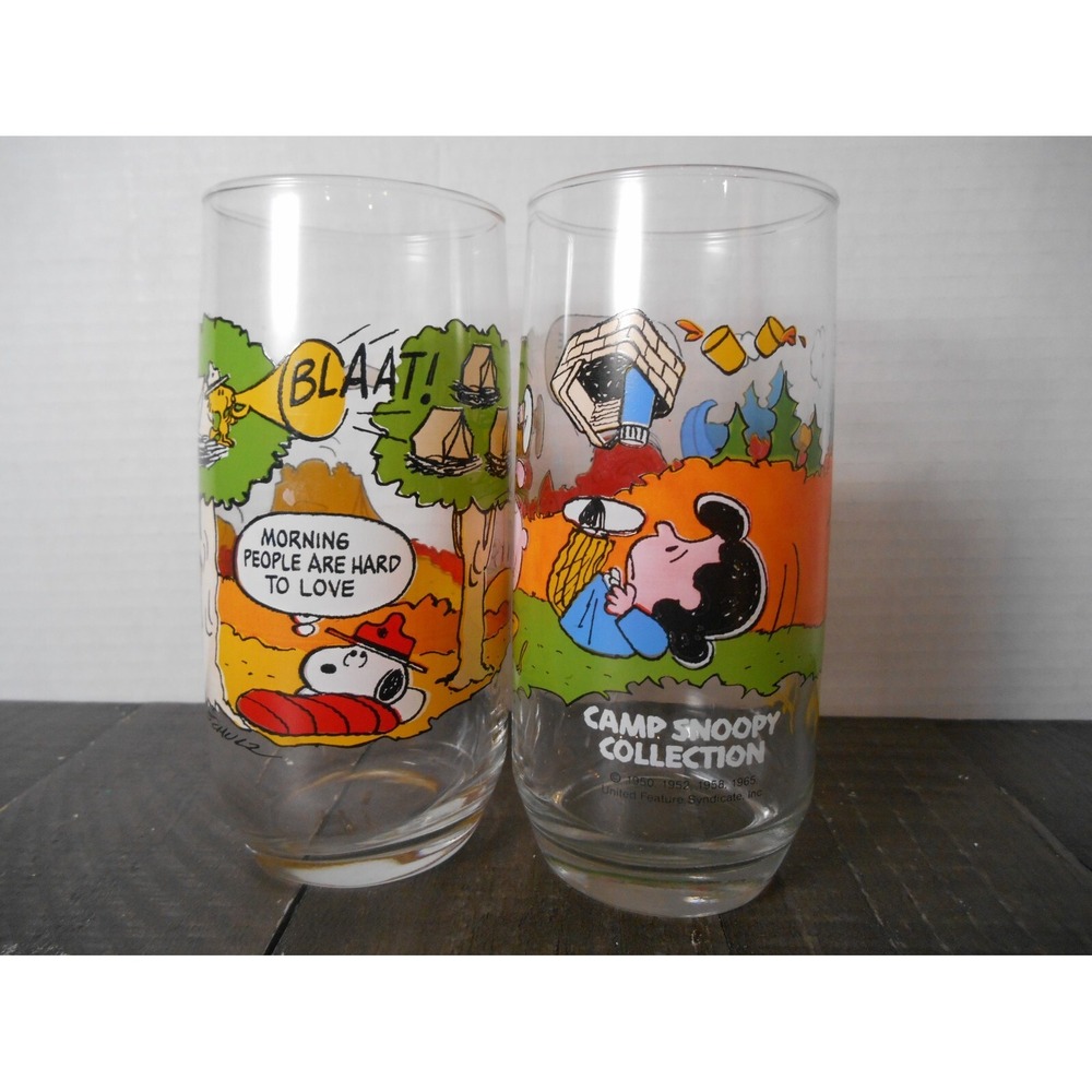 McDonalds Camp Snoopy Collection‎ Drinking Glasses Lot of 2